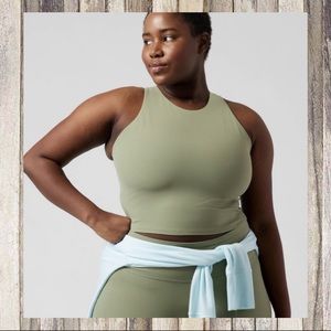ATHLETA Conscious Crop tank top EUCALYPTUS OLIVE NWT